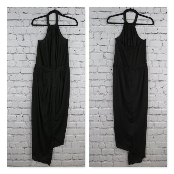 Women's Black Halter Dress - Picture 1 of 2